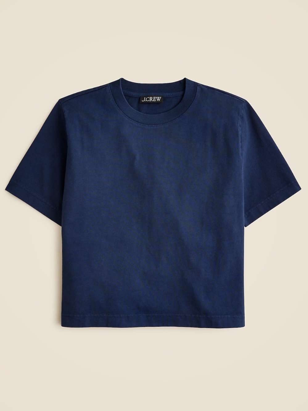 J. Crew White Boyfriend Jersey Relaxed Cropped T-Shirt - Blue